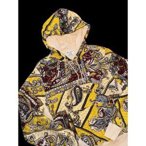 Champion Reverse Weave Hoodie Medium Scarf Paisley AOP Sweatshirt Pullover‎
